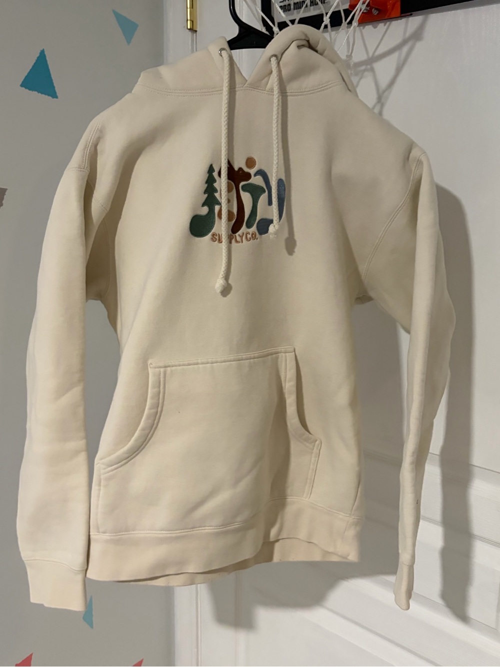 Cream Graphic Logo Pullover Hoodie